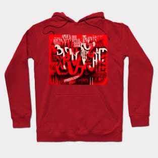 Red Art Typefaces: Enhancing Readability and Communication through Creative Typography Hoodie